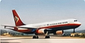 Passenger jet on a runway